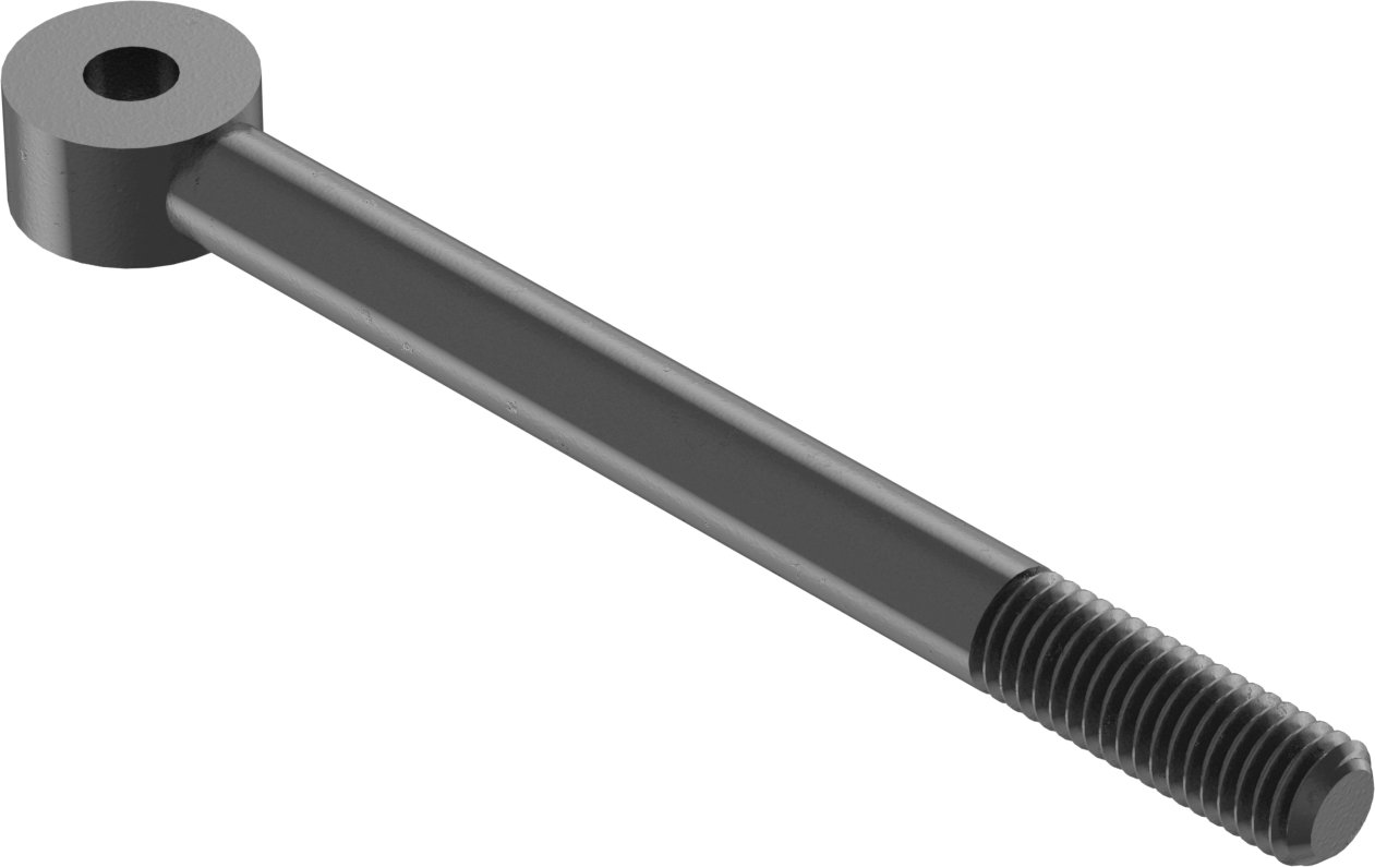 Sağ El Kısmen Dişli Çubuk Ucu Cıvatası, 1/2"-13, 3/8" ID, 6" Merkez Uzunluğu, 1-1/2" Diş Uzunluğu, 75000 PSI