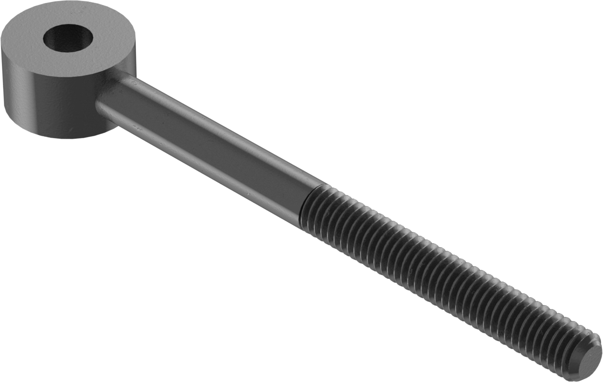Sağ El Kısmen Dişli Çubuk Ucu Cıvatası, 3/8"-16, 3/8" ID, 1" Genişlik, 5" Merkez Uzunluğu, 2,5 inç Diş Uzunluğu