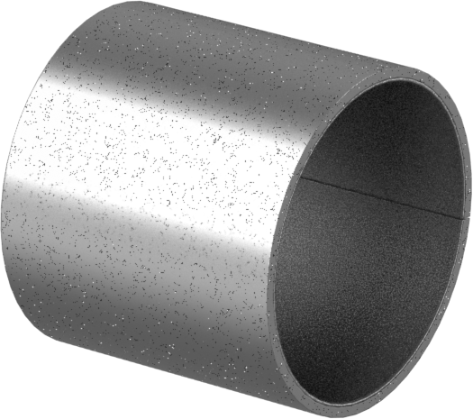 Kuru Çalışmalı Metal Takviyeli PTFE Kovanlı Rulman, Çelik Kabuk ile, Bronz Sırtlı, 2" şaft çapı için, 2" Uzunluk