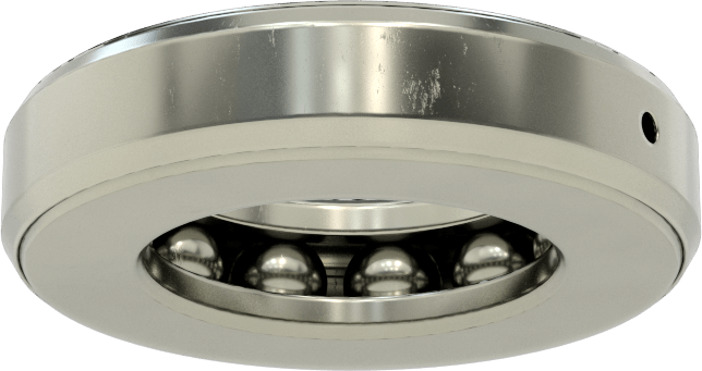 Tek Parça Baskı Bilyalı Rulman, Ekranlı, 2-1/8" Mil Çapı için, 3-19/32" OD
