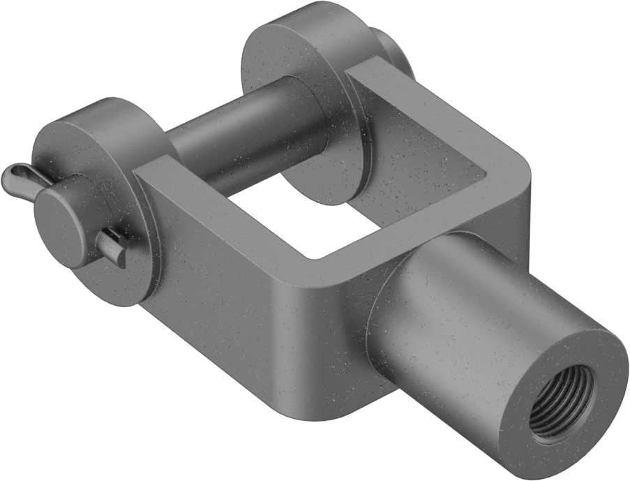 Çatal Çubuk Ucu, 1/2"-20 Diş, 3" Şaft Merkez Uzunluğu, 1-7/8" Toplam Genişlik