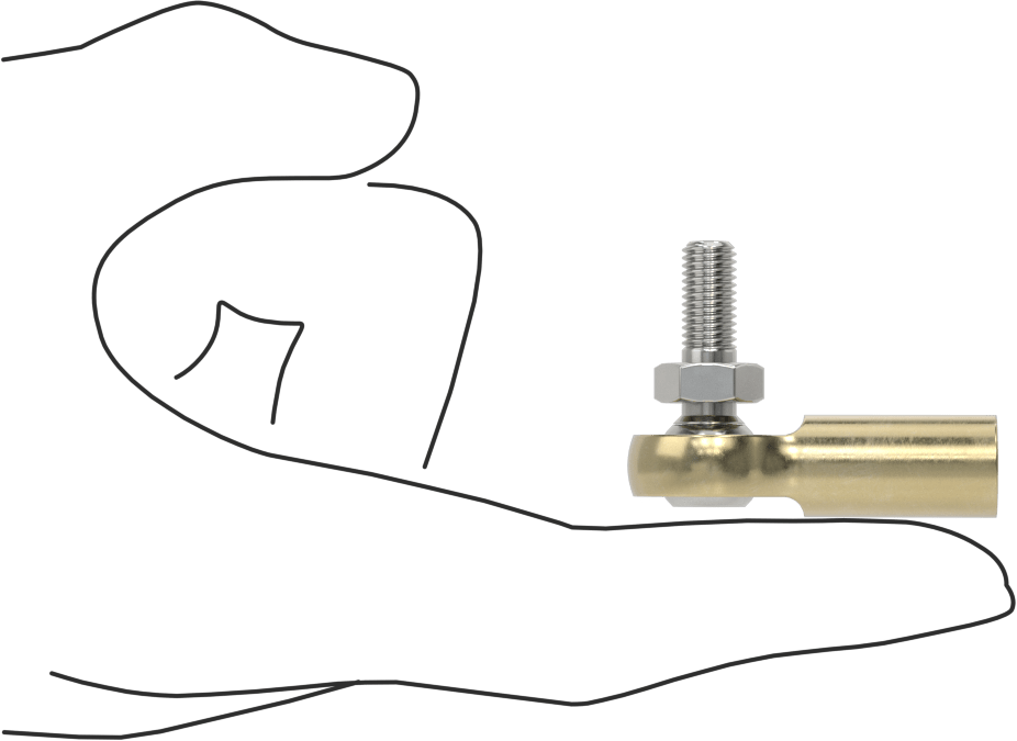 Yağlı Bilyeli Mafsal, Bağlantı, 1/4"-28 İç Diş, Sağ El Şaft, Sol El Saplama
