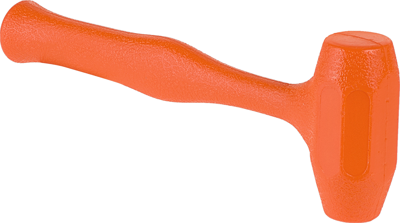 Yüksek Görünürlüklü Dead Blow Tokmak, 1-1/4" Çap Poliüretan Kauçuk Yüzey, 14 oz.