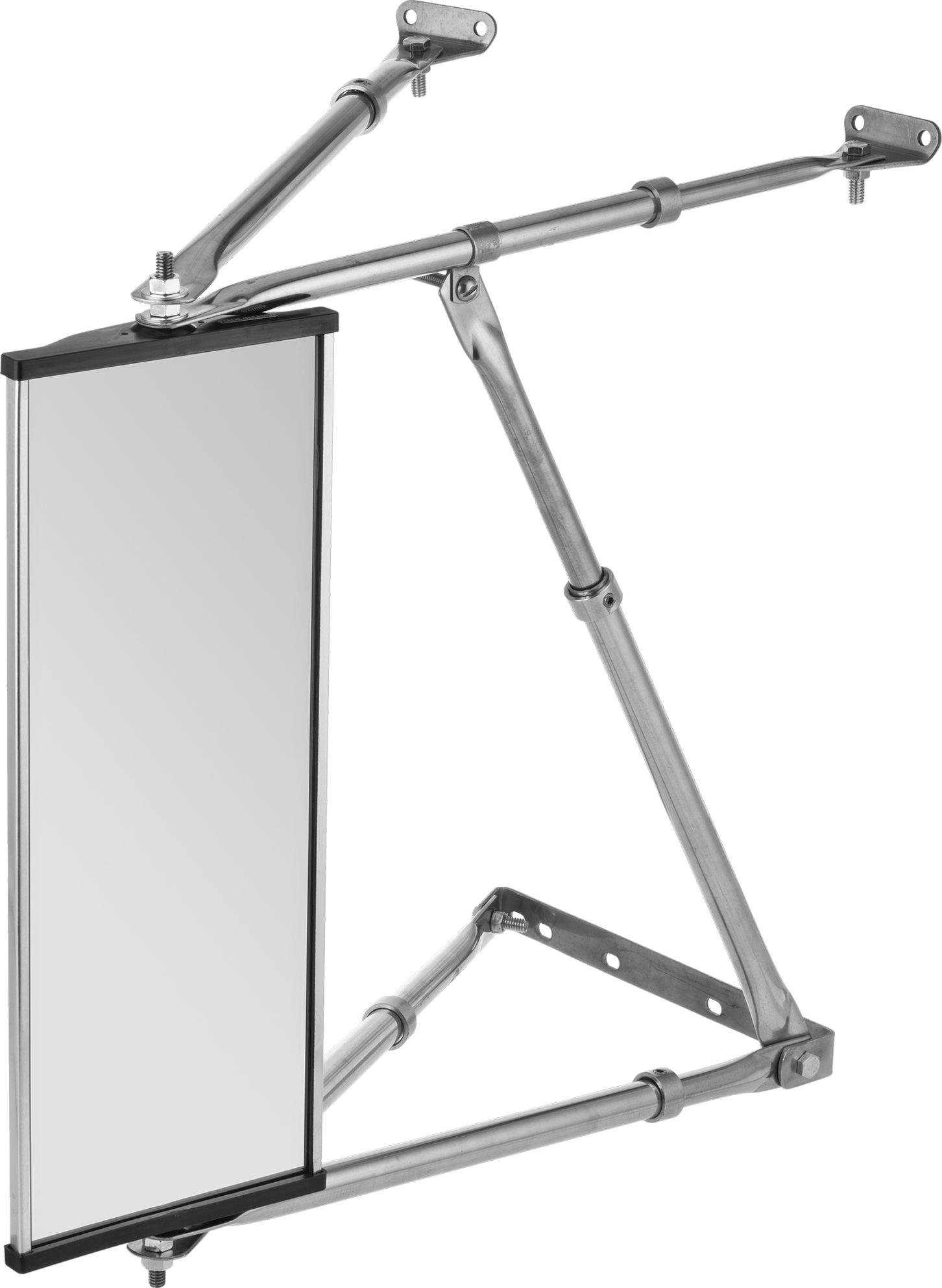 Teleskopik Kollu Güvenlik Aynası, Alüminyum Arkalı Cam, 16" x 6", 18 inç-23 inç Montaj Kolu Uzunluğu