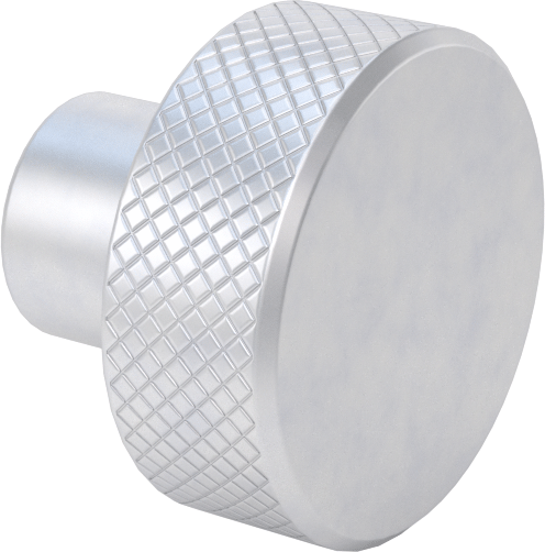 Alüminyum Tırtıllı Tutma Düğmesi, 1/4“-20 dişli 5/8” derinlikli delik