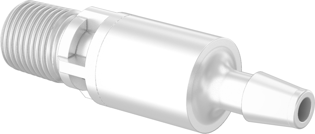 Dikenli Bağlantı Parçalı Naylon Plastik Çek Valf, Bilye, 3/16" Giriş Borusu İç Çapı x 1/8 NPT Erkek Çıkış