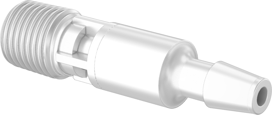 Dikenli Bağlantı Parçalı Naylon Plastik Çek Valf, Bilye, 1/4" Giriş Borusu İç Çapı x 1/4 NPT Erkek Çıkış