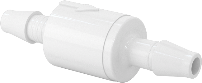 Dikenli Bağlantı Parçalı Naylon Plastik Çek Valf, Bilye, 3/16“ Giriş Borusu İç Çapı x 3/16” Çıkış Borusu İç Çapı