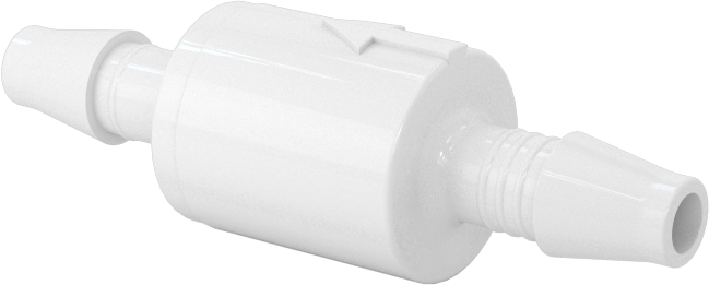 Dikenli Bağlantı Parçalı Naylon Plastik Çek Valf, Bilye, 3/16“ Giriş Borusu İç Çapı x 3/16” Çıkış Borusu İç Çapı