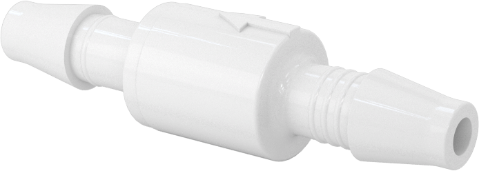 Dikenli Bağlantı Parçalı Naylon Plastik Çek Valf, Bilye, 1/4“ Giriş Borusu İç Çapı x 1/4” Çıkış Borusu İç Çapı