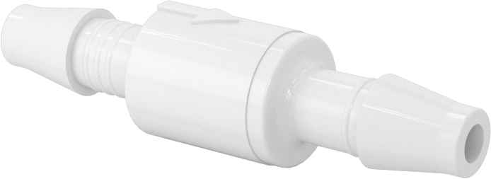 Dikenli Bağlantı Parçalı Naylon Plastik Çek Valf, Bilye, 1/4“ Giriş Borusu İç Çapı x 1/4” Çıkış Borusu İç Çapı