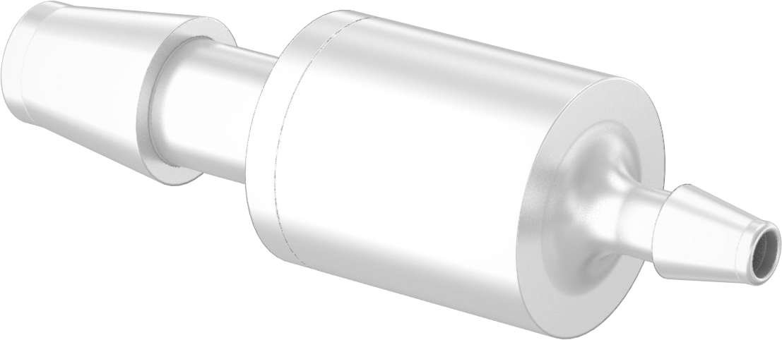 Dikenli Bağlantı Parçalı Naylon Plastik Çek Valf, Bilye, 1/8“ Giriş Borusu İç Çapı x 1/4” Çıkış Borusu İç Çapı