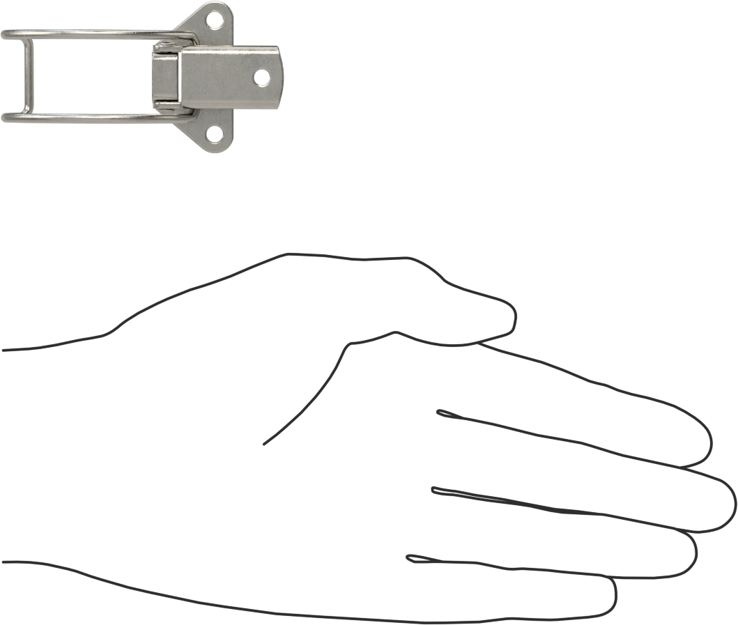 Çekme Mandalı, Çakmasız, Paslanmaz Çelik, 2-7/16" Uzunluk, 1-1/2" Genişlik
