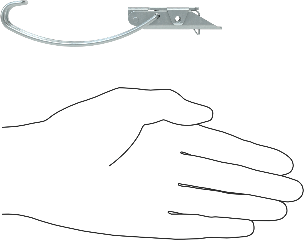 Çekme Mandalı, Emniyet Mandallı, Çakmasız, Çinko Kaplı Çelik, 5-1/4" Uzunluk