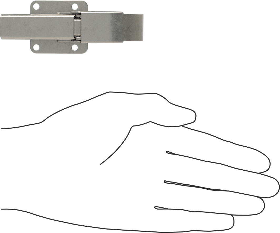 Çekme Mandalı, Çakmasız, 304 Paslanmaz Çelik, 3-3/4“ Uzunluk x 1-3/8” Genişlik