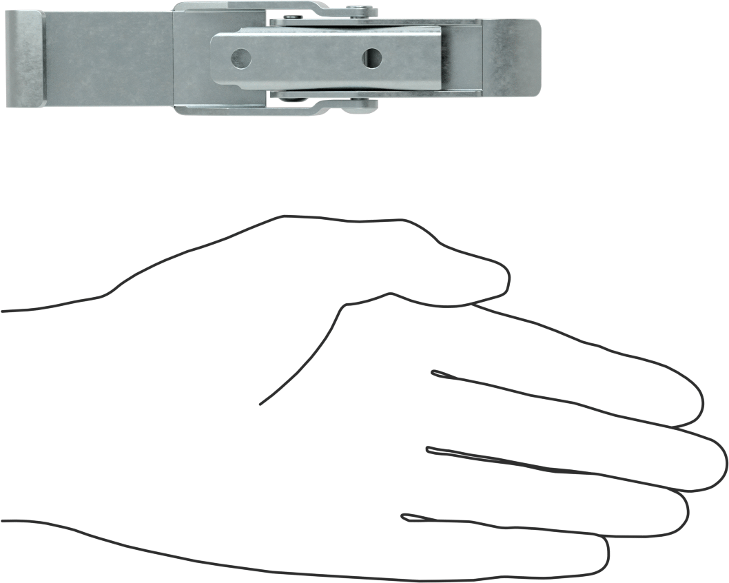 Çekme Mandalı, Çakmasız, Çinko Kaplı Çelik, 5-3/8“ Uzunluk x 1-3/16” Genişlik