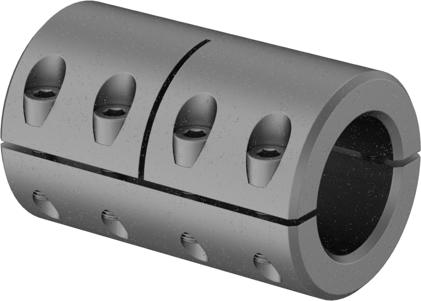 İki Parçalı Mil Kaplini, Çelik, 1-1/4“ x 1-1/4” Çaplı Yuvarlak Mil için