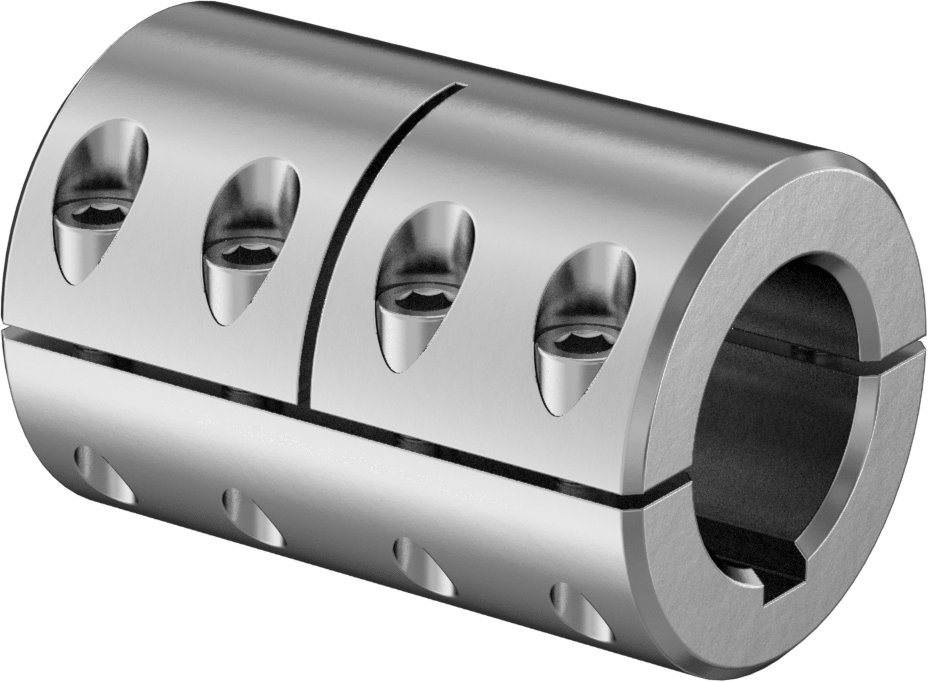 İki Parçalı Mil Kaplini, 303 Paslanmaz Çelik, 1-1/2“ x 1-1/2” Çaplı Tırnaklı Mil için