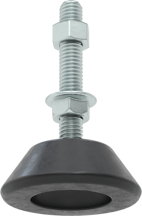 Titreşim Sönümleyici Sert Seviyeleme Montaj Parçası, 3/8"-16 Dişli Saplamalı, 65 lbs. Kapasite