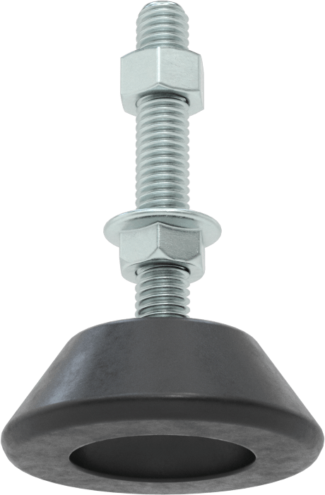 Titreşim Sönümleyici Sert Seviyeleme Montaj Parçası, 3/8"-16 Dişli Saplamalı, 130 lbs. Kapasite
