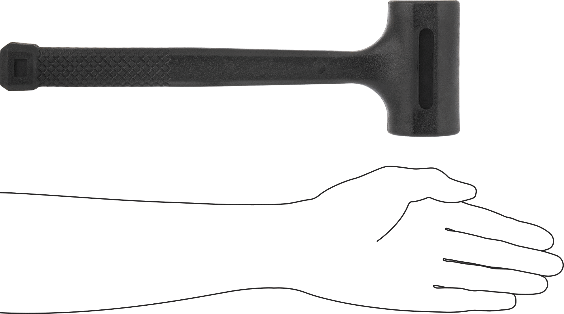 PVC Dead Blow Tokmak, Çelik Çekirdekli PVC Plastik Sap, 2 lbs. Baş Ağırlığı
