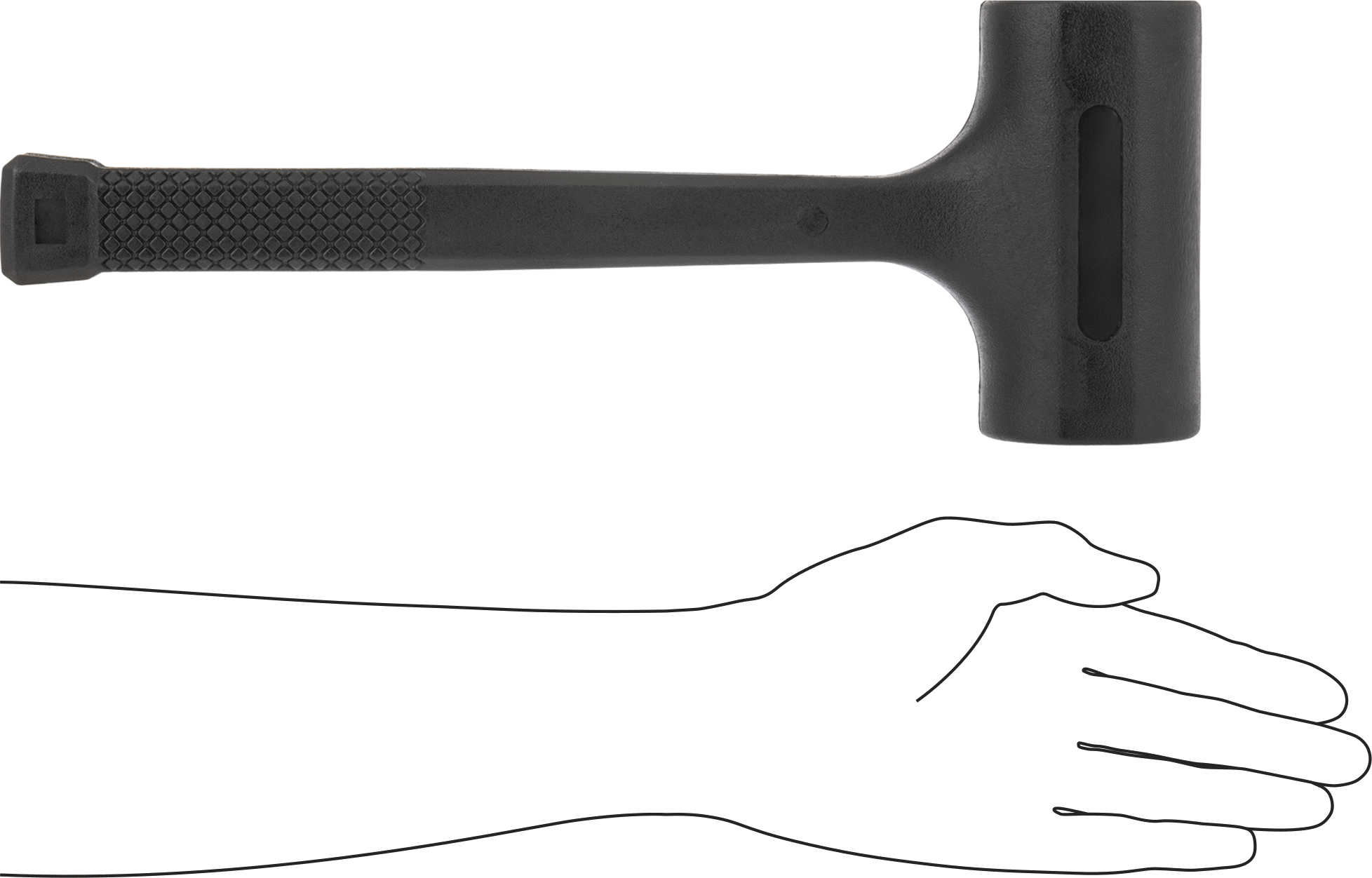 PVC Dead Blow Tokmak, Çelik Çekirdekli PVC Plastik Sap, 4 lbs. Baş Ağırlığı