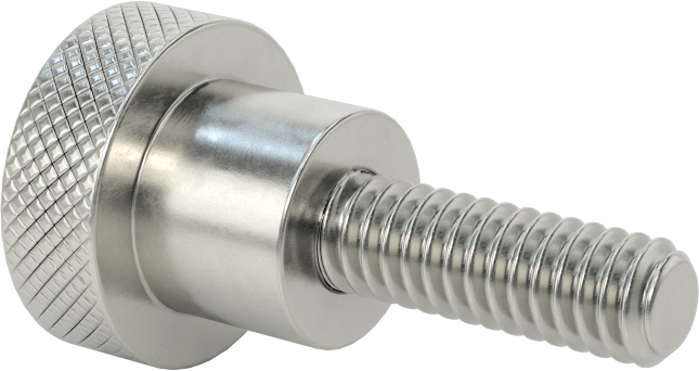 303 Paslanmaz Çelik Tırtıllı Düğme, 1/4"-20 Dişli, 3/4" Uzunlukta Saplama, 3/4" Baş Çapı