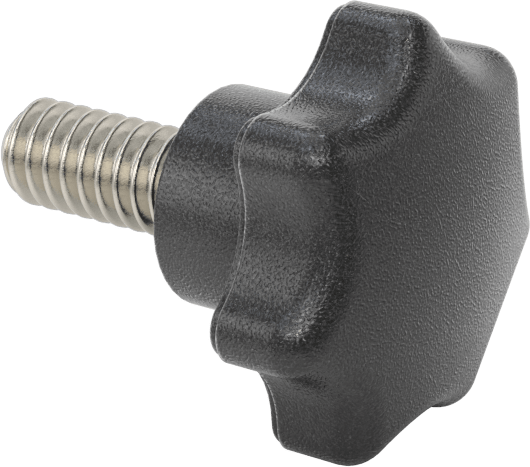 Naylon Yedi Kollu Topuz, 1/4“-20 Diş x 9/16” Uzunlukta Paslanmaz Çelik Saplama