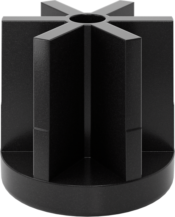Yüksek Kapasiteli Presle Takılan Seviyeleme Montaj Ucu, 2“ Dış Çap x 1-15/16” İç Çaplı Ayak için, 3/8"-16 Diş Boyutu