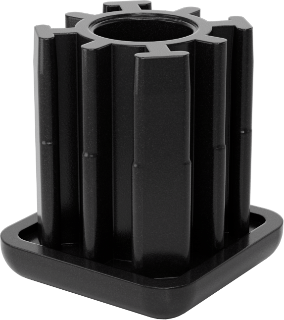 Yüksek Kapasiteli Presle Takılan Seviyeleme Montaj Ucu, 1,5“ Dış ve 1,25” İç Kare Ayak için, 5/8"-11 Pirinç Diş