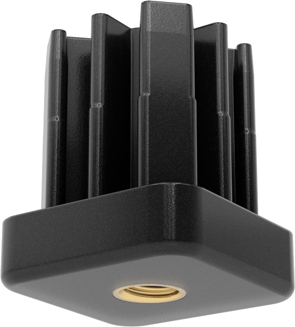 Yüksek Kapasiteli Presle Takılan Seviyeleme Montaj Ucu, 1-1/2“ Dış x 1-1/4” İç Kare Ayak için, 3/8"-12 Diş