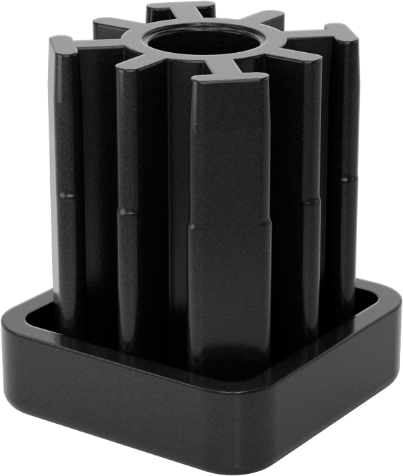 Yüksek Kapasiteli Presle Takılan Seviyeleme Montaj Ucu, 1-1/2“ Dış x 1-1/4” İç Kare Ayak için, 1/2"-10 Diş