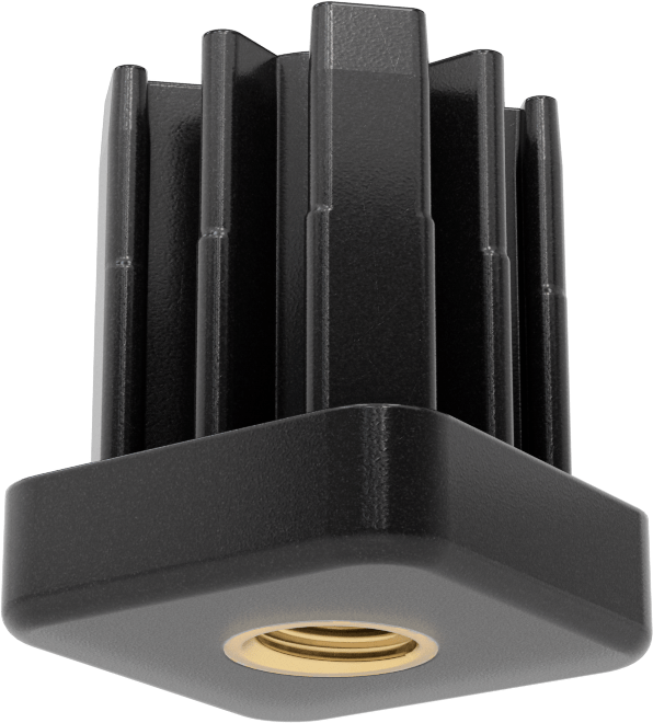 Yüksek Kapasiteli Presle Takılan Seviyeleme Montaj Ucu, 1-1/2“ Dış x 1-1/4” İç Kare Ayak için, 1/2"-10 Diş
