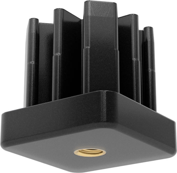 Yüksek Kapasiteli Presle Takılan Seviyeleme Montaj Ucu, 2“ Dış x 1-3/4” İç Kare Ayak için, 3/8"-12 Diş Boyutu