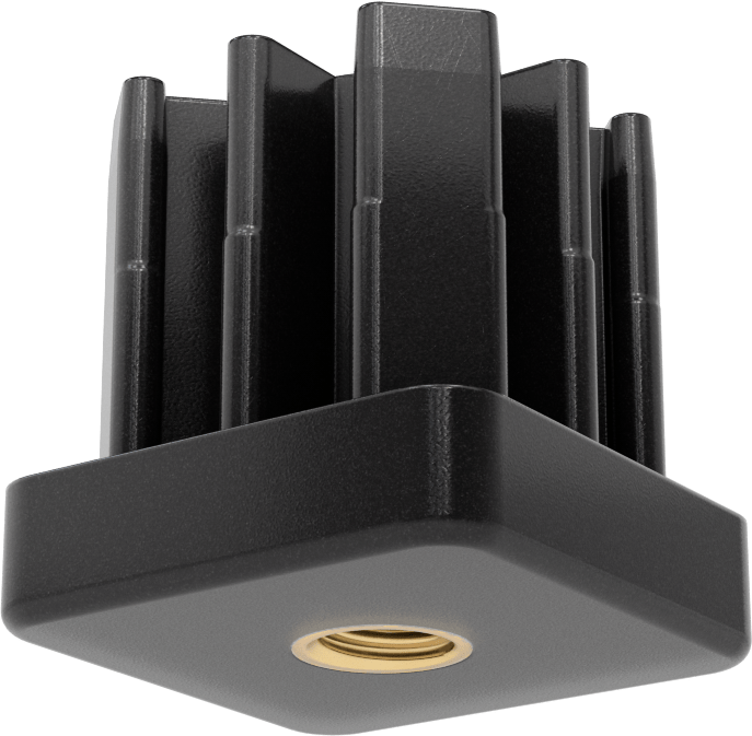 Yüksek Kapasiteli Presle Takılan Seviyeleme Montaj Ucu, 2“ Dış x 1-3/4” İç Kare Ayak için, 1/2"-20 Diş Boyutu