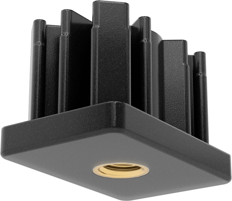 Yüksek Kapasiteli Presle Takılan Seviyeleme Montaj Ucu, 3“ Uzunluk x 2” Genişlik Dış Bacak için, 5/8"-11 UNC Diş Boyutu