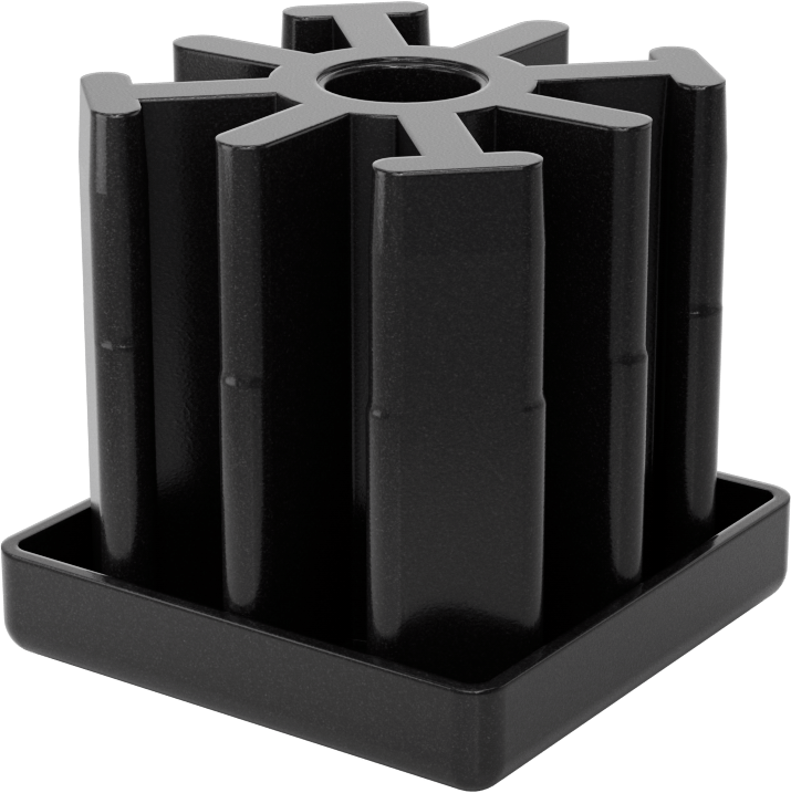 Yüksek Kapasiteli Presle Takılan Seviyeleme Montaj Ucu, 2“ Dış ve 1-7/8” İç Kare Ayak için, 1/2"-13 Pirinç Diş