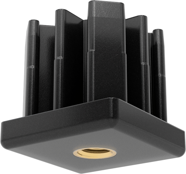 Yüksek Kapasiteli Presle Takılan Seviyeleme Montaj Ucu, 2“ Dış ve 1-7/8” İç Kare Ayak için, 1/2"-13 Pirinç Diş