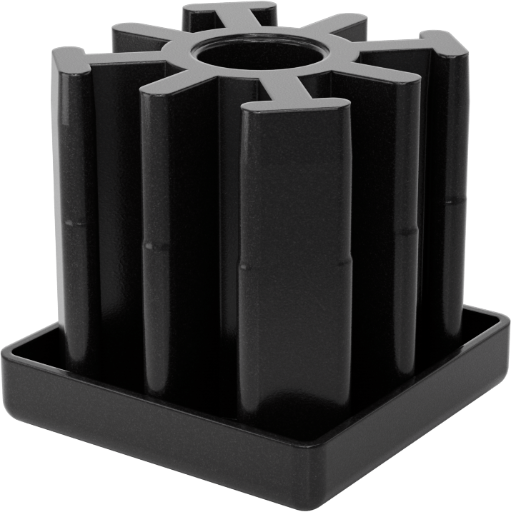 Yüksek Kapasiteli Presle Takılan Seviyeleme Montaj Ucu, 2“ Dış ve 1-7/8” İç Kare Ayak için, 5/8"-11 Pirinç Diş