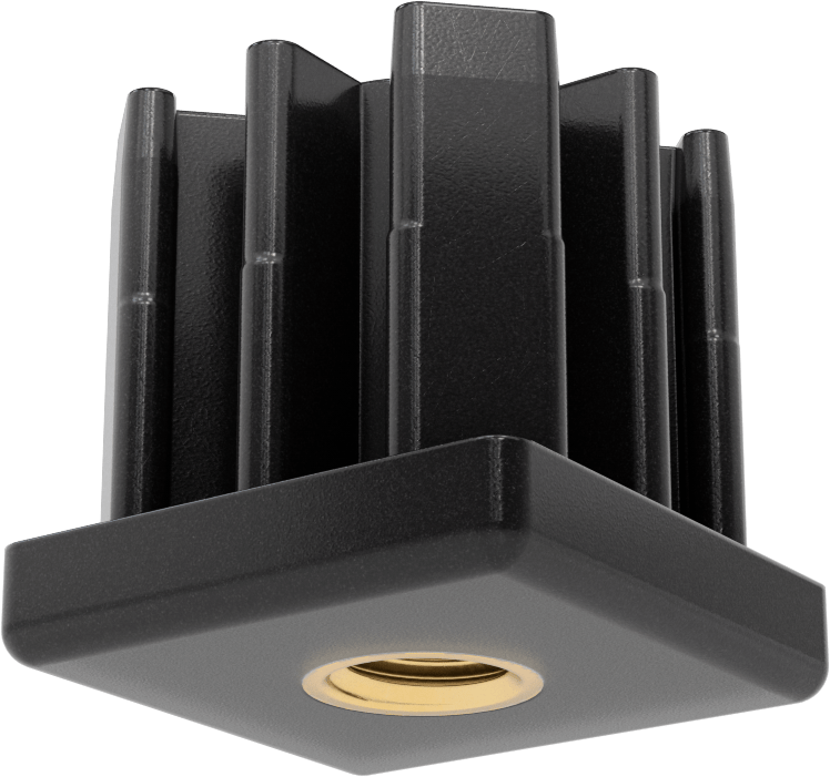 Yüksek Kapasiteli Presle Takılan Seviyeleme Montaj Ucu, 2“ Dış ve 1-7/8” İç Kare Ayak için, 5/8"-11 Pirinç Diş
