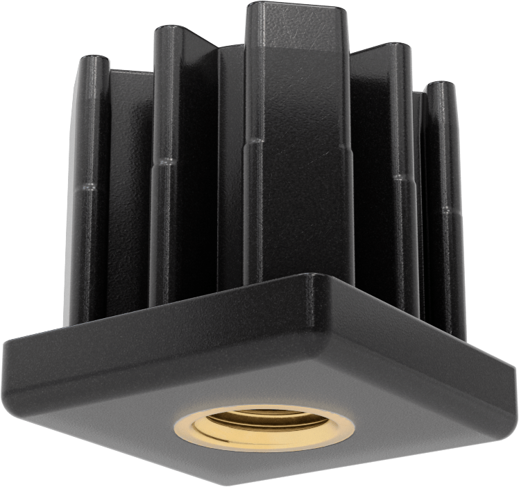 Yüksek Kapasiteli Presle Takılan Seviyeleme Montaj Ucu, 2“ Dış ve 1-7/8” İç Kare Ayak için, 3/4"-10 Pirinç Diş
