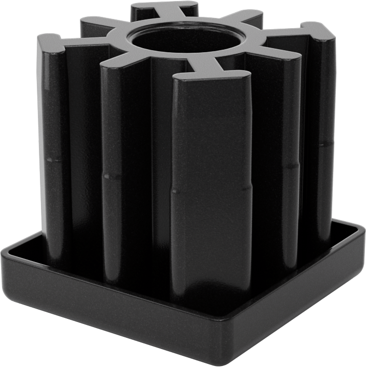 Yüksek Kapasiteli Presle Takılan Seviyeleme Montaj Ucu, 2“ Dış ve 1-7/8” İç Kare Ayak için, 3/4"-10 Pirinç Diş