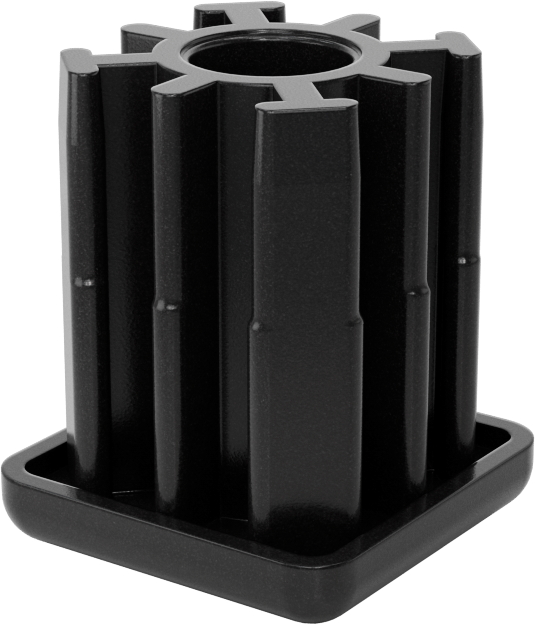 Yüksek Kapasiteli Presle Takılan Seviyeleme Montaj Ucu, 1“ Dış x 7/8” İç Kare Ayak için, 3/8"-16 Diş Boyutu