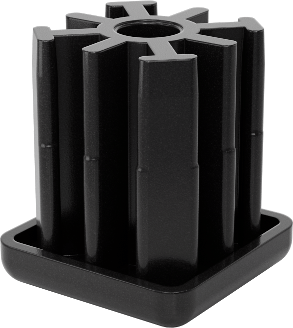 Yüksek Kapasiteli Presle Takılan Seviyeleme Montaj Ucu, 1,5 inç dış x 1-5/16 inç iç kare ayak için, M10 x 1,5 mm Boyut