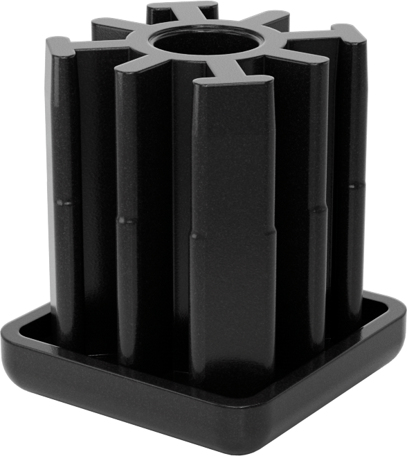 Yüksek Kapasiteli Presle Takılan Seviyeleme Montaj Ucu, 1,5 inçlik dış ve 1-5/16 inçlik iç kare ayak için, M12 x 1,75 mm Boyut