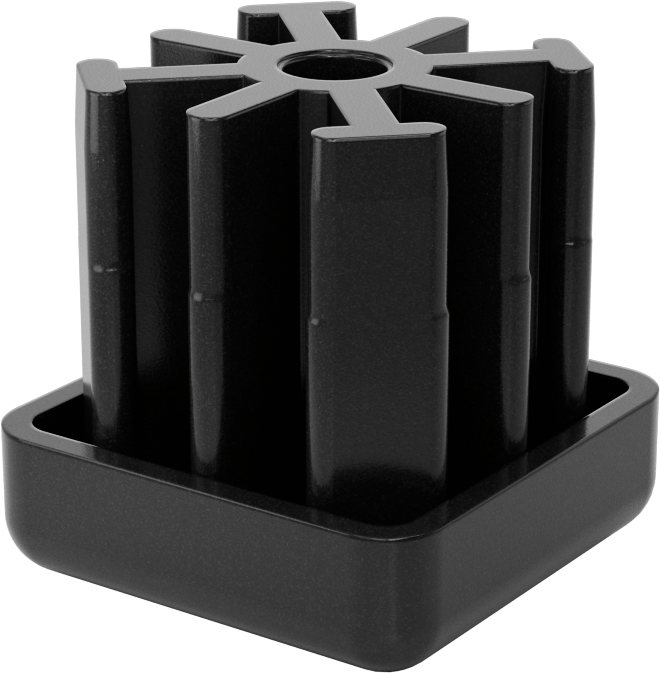 Yüksek Kapasiteli Presle Takılan Seviyeleme Montaj Ucu, 2“ Dış x 1-3/4” İç Kare Ayak için, M10 x 1,5 mm Diş
