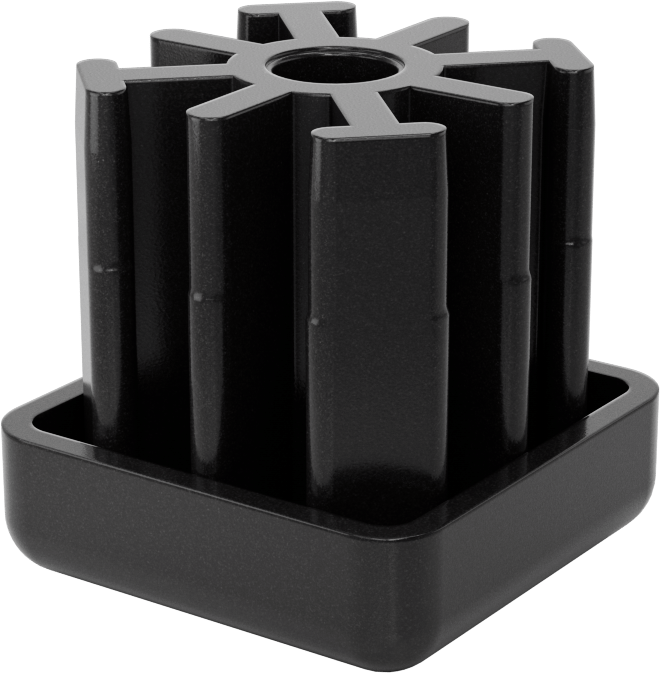 Yüksek Kapasiteli Presle Takılan Seviyeleme Montaj Ucu, 2“ Dış x 1-3/4” İç Kare Ayak için, M12 x 1,75 mm Diş