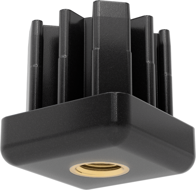 Yüksek Kapasiteli Presle Takılan Seviyeleme Montaj Ucu, 2“ Dış x 1-3/4” İç Kare Ayak için, M16 x 2 mm Diş Boyutu