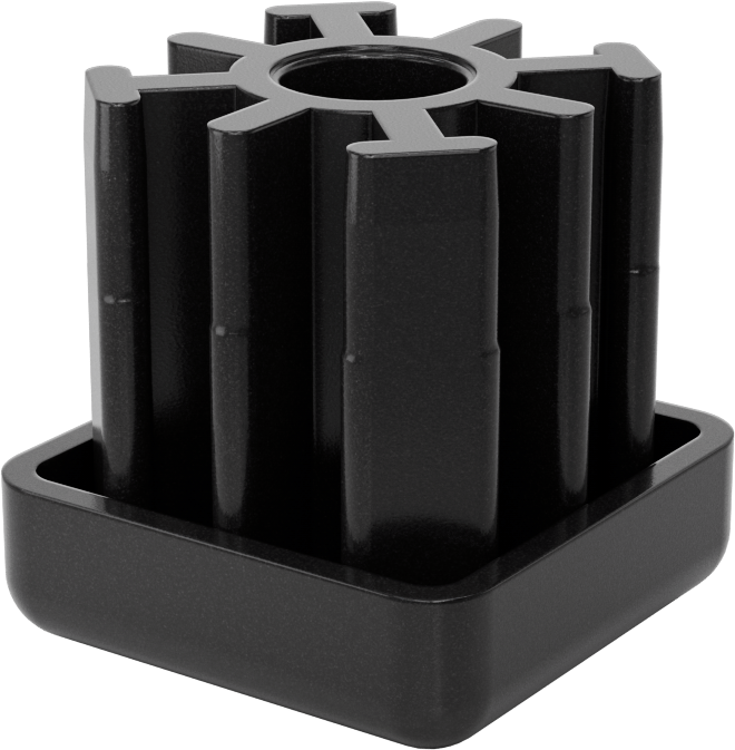 Yüksek Kapasiteli Presle Takılan Seviyeleme Montaj Ucu, 2“ Dış x 1-3/4” İç Kare Ayak için, M16 x 2 mm Diş Boyutu