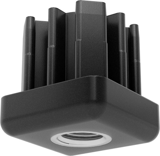 Plastik Yüksek Kapasiteli Presle Takılan Dengeleme Montaj Eklentisi, 1-1/2“ dış x 1-3/8” iç kare ayak için, 3/8"-16 Diş